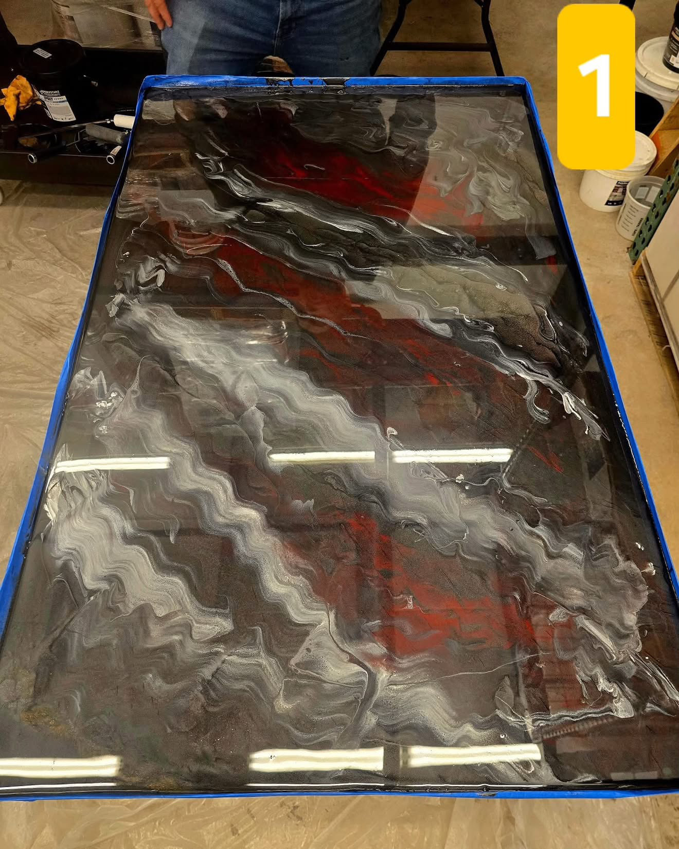Metallic Epoxy — Red & Silver