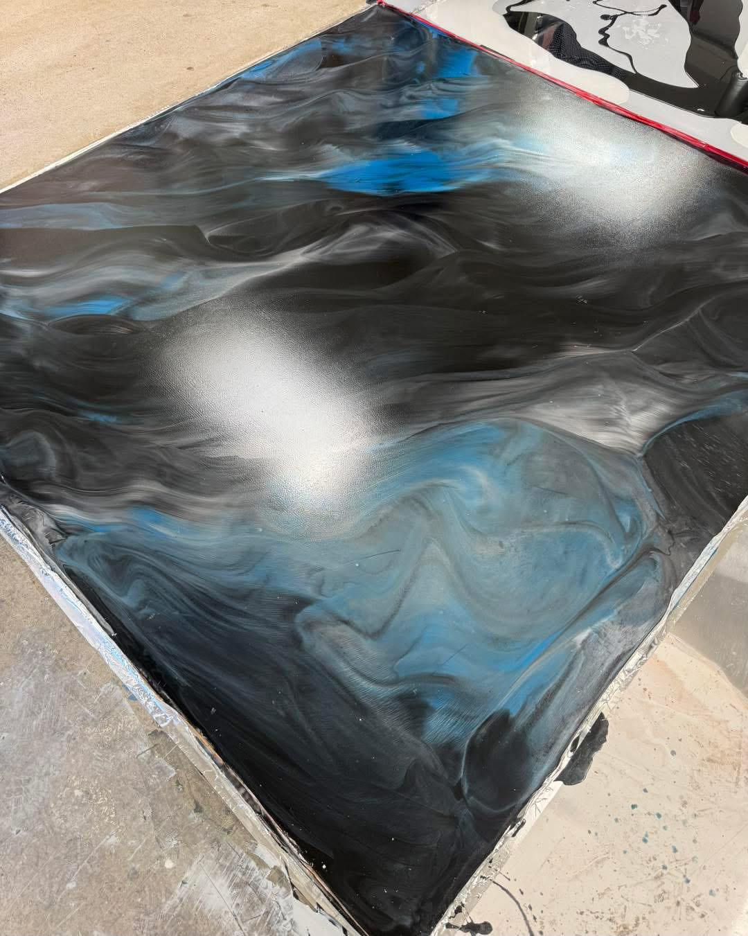 Metallic Epoxy — Blue & Silver